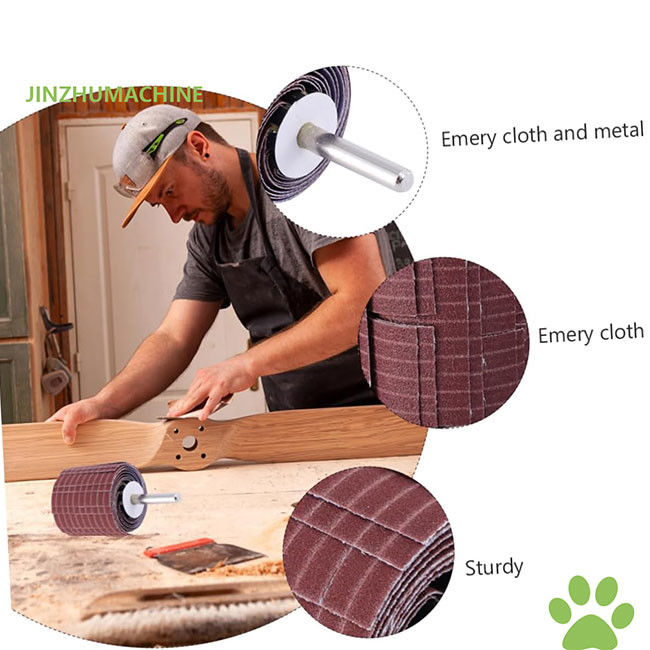 Wytrzymałe koła z płytkami Emery Cloth 250*50 mm Grit 240 Abrasive Wire Flap Wheel do szlifowania polerowania